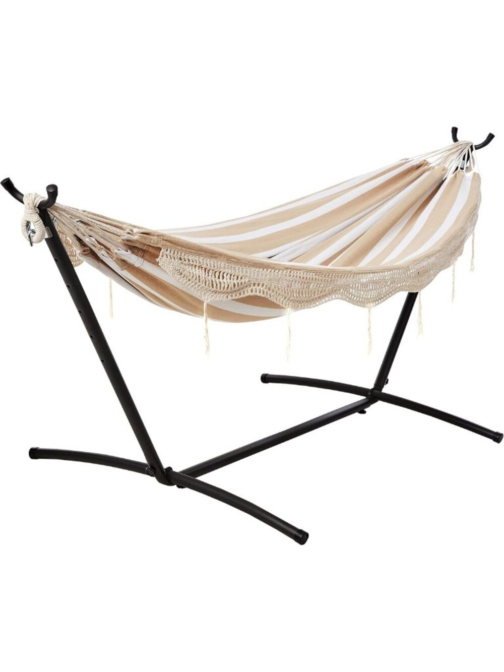 Cozy Double Hammock with Space-Saving Steel Stand & Carrying Case, 450 lb